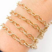 Gold Plated Sterling Silver Twisted Round Link Chain